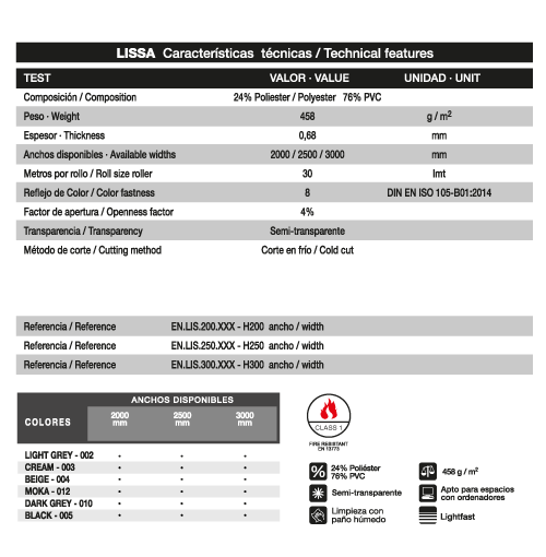 Valores Tejidos Lissa