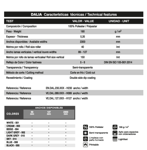 Valores Tejidos Dalia